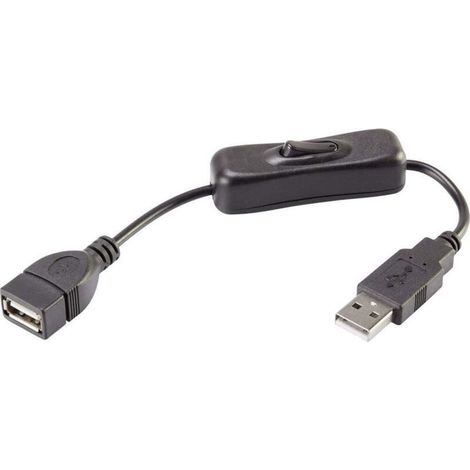 Online Store Câble USB USB 2.0 USB-A mâle, USB-A femelle 0.25 m noir avec interrupteur On/Off, contacts dorés RF-3322982 X891091 (1/4)