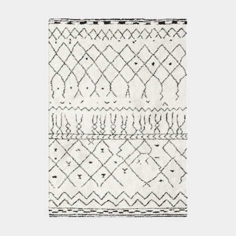 Décoweb – Tapis berbère 120 x 170 cm – Motif ethnique clair – 30 mm hauteur de fibres – 2900 g/m² – Certification Oeko-Tex Standard 100 (1/5)