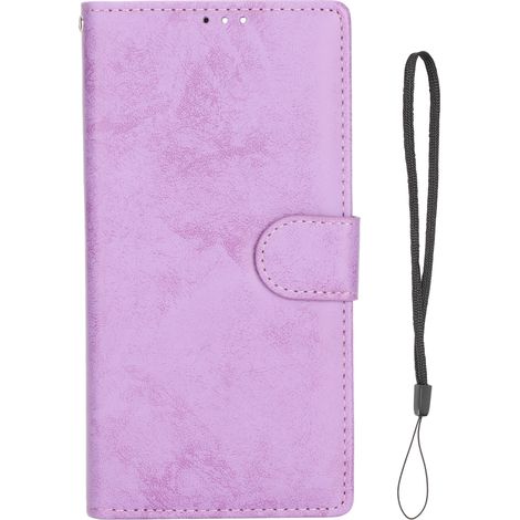 Étui portefeuille de protection 2 en 1 à rabat magnétique amovible pour Galaxy S21 Ultra violet (1/5)