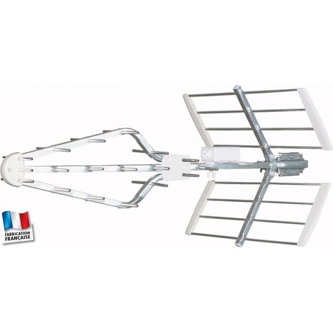 Antenne UHF SNIPER amplifiée 45 dB - réglable + Alimentation 2 sorties TV (1/2)