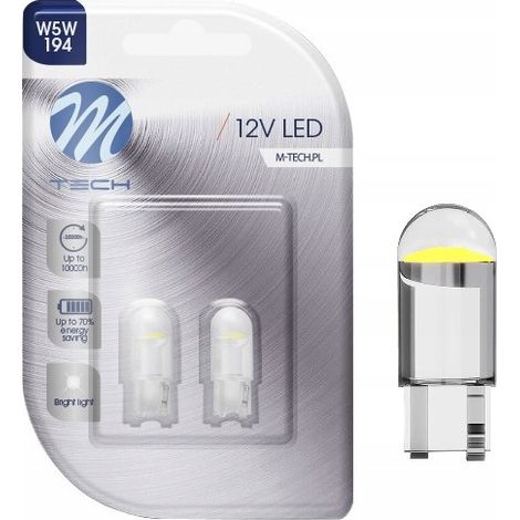 Ampoules W5W LED Diodes Lentille Blanche Cristal (1/5)