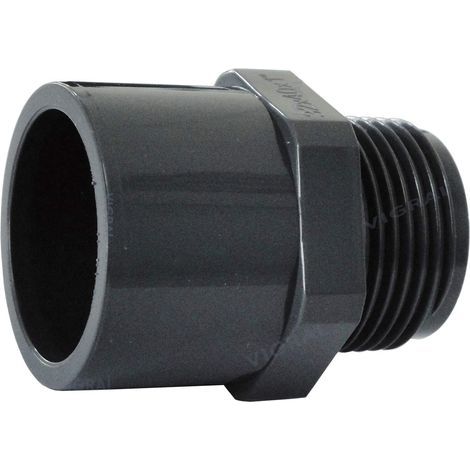 Raccord adhésif en PVC - 50 mm - Raccord en T - Raccord de jonction en PVC - 63/50 mm x 1" 1/2