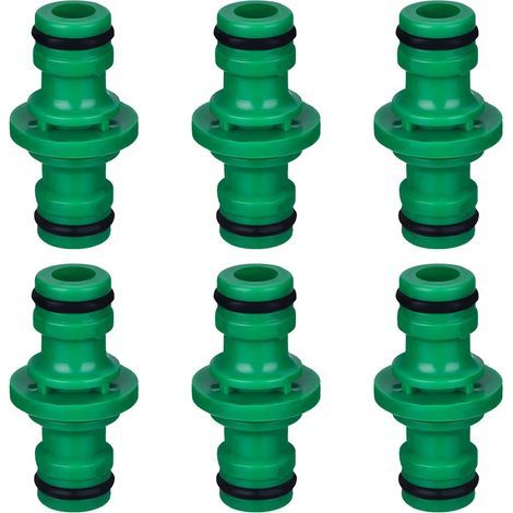 Connecteurs mâles doubles pour tuyau d'arrosage (verts), robustes et durables, parfaits pour des connexions rapides.