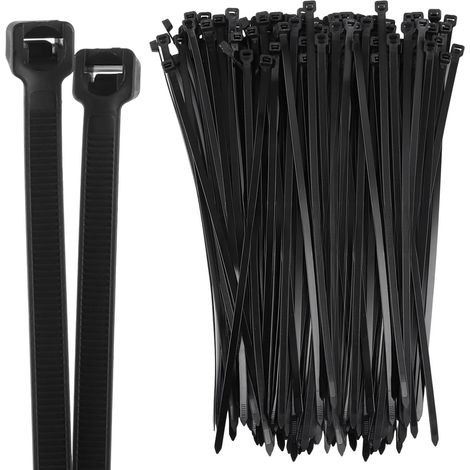 200 Pièces Collier de Serrage Nylon, Serre-câbles Noir 450 x 8,8 mm, Attache Câble Autobloquant Extra Large pour Jardin, Atelier, Garage et Organisation Extérieure (1/5)