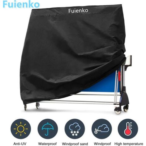Housse de Protection pour Table de Ping-Pong 210D Oxford 165x70x185cm Noir (1/4)