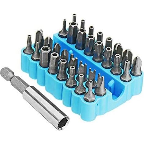 Jeu de 33 embouts de tournevis de sécurité avec porte-embout magnétique et clés Torx et Tri-Wing (1/5)