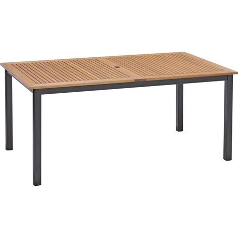 [GEBRAUCHT] B-Ware Gartentisch Bonlee Terrassentisch Eukalyptusholz wetterbeständig braun 166x90cm (1/2)