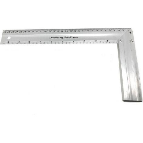 Trade Shop - ALUMINIUM-KOMBINATIONSWINKEL MIT LINEAL 300 MM 90 GRAD WINKEL 91846 -