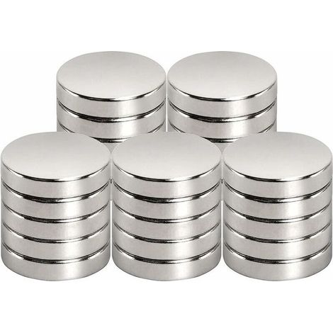 Neodym-Magnet 15 mm x 3 mm, starke Magnete für Magnettafel, Kühlschrank, Büro (25 Stück)