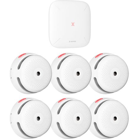 Détecteur de fumée intelligent avec centrale – Alarme 100 dB – Notification sur smartphone – Compatible jusqu'à 50 appareils - W395333 (1/5)