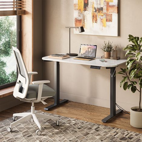 Escritorio Elevate, Blanco/negro, 120 x 60 cm 2 motores, Vicco