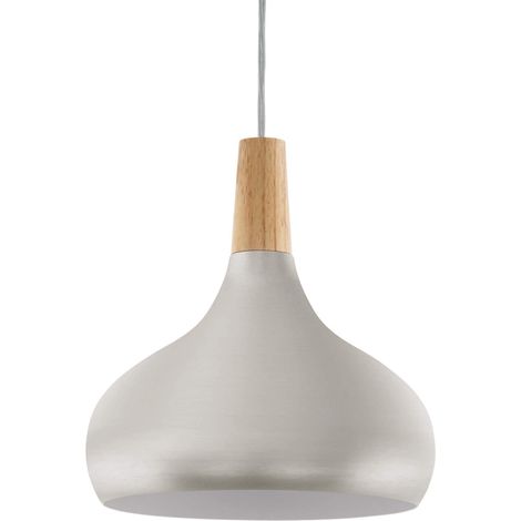 Eglo lampada a sospensione Sabinar, lampada sospesa, illuminazione da sala da pranzo in metallo nero e legno naturale, FSC100HB, E27, Ø 18 cm (1/5)