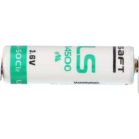 Saft Lithium 3,6V Batterie LS14500-3PF AA - pin ++/- (1/5)