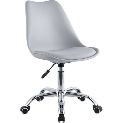 Sedia con ruote per ufficio grigia - May (1/5)
