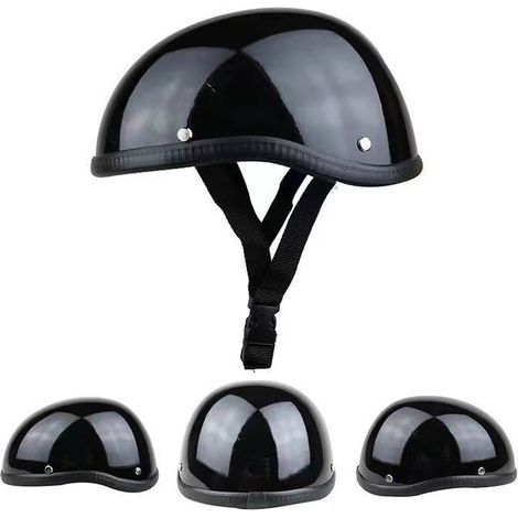 Casque de moto demi-face en fibre de carbone, casque jet léger homologué DOT, casque demi-coque de style rétro pour scooter et cruiser.