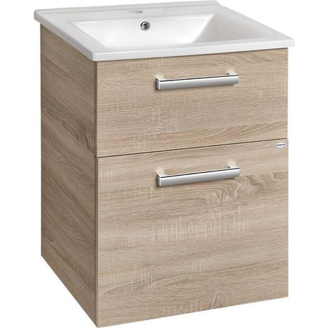 Aqualine Vega - Mobile lavabo 52x73x44 cm, 2 cassetti, rovere platino VG853 (1/5)