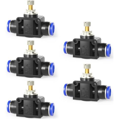 RHG 5 pièces 8mm OD vanne de régulation de débit d'air avec raccord push to connect, régulateur de vitesse droit (SA8)
