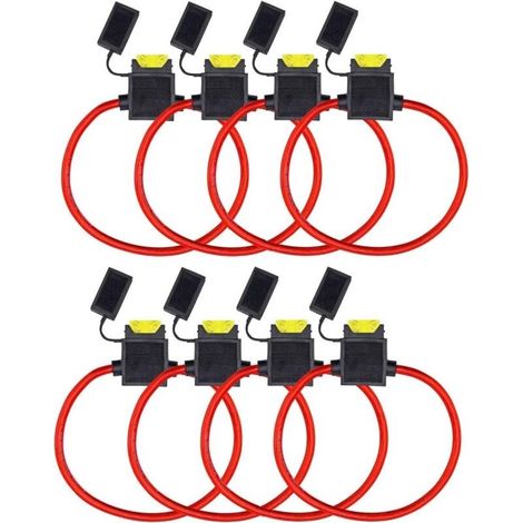 8 Pack Porte Fusibles 12V Etanche 14AWG 20Amp Auto Voiture Motor Lame Fusible(Taille Moyenne)