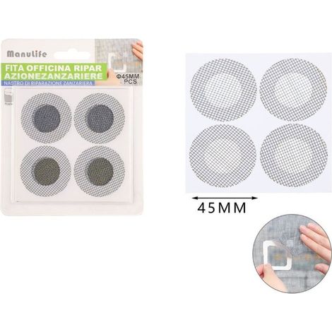 TrAdE Shop Traesio - Set Di Toppe Circolari Adesive Per Riparazione Fori Strappi Zanzariere Da 45 Mm 622148 - (1/5)