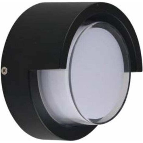 Applique Murale LED 12W Noire Ronde IP65 avec Cache Lumière Chaud (1/5)