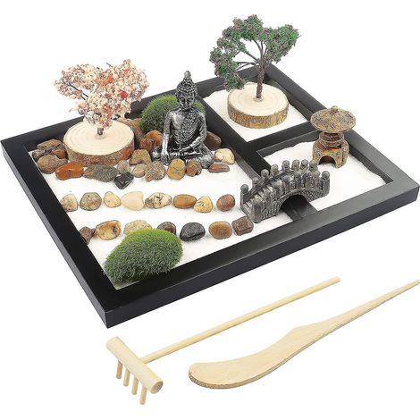 Table de sable de jardin, décor artificiel, objets en résine, décoration intérieure, table de sable avec statue de Bouddha (1/4)