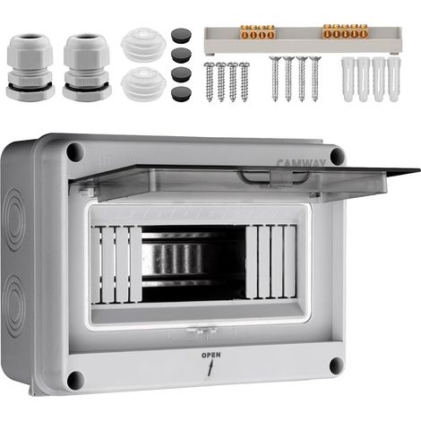 Boîtier Électrique Extérieur 8 Modules IP65 Étanche Coffret de Distribution pour Disjoncteurs et Modules Électriques Installation Murale Facile pour Usage (Jardin, Garage, Maison) (1/5)
