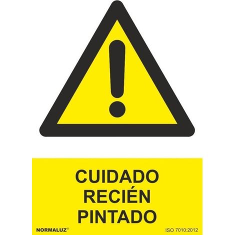Cartel peligro "cuidado recien pintado" (pvc 0.7mm) 30x40cm normaluz (1/2)