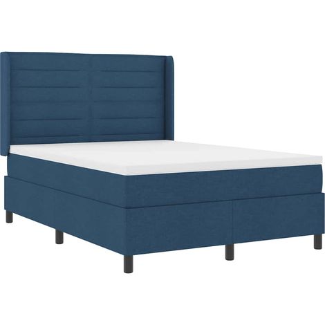 Maison Exclusive - Lit à ressort LED avec tête de lit Bleu 140 x 190 cm tissu