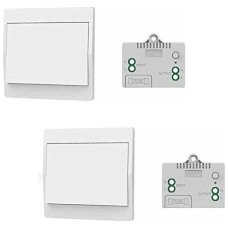 Interrupteur sans fil auto-alimenté, aucune pile requise, télécommande sans fil pour lumières et appareils électroménagers, étanche et sûr, peut être installé directement dans la baignoire, etc. (2 pa