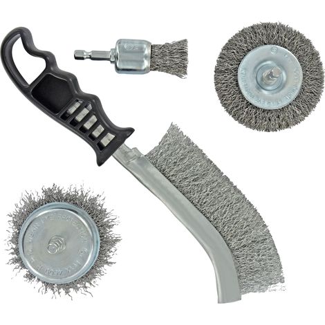 Tivoly • Set 4 pezzi: 3 spazzole per trapano + 1 spazzola manuale ergo (1/2)