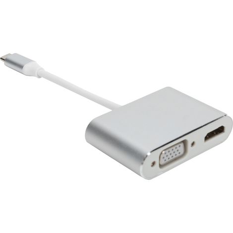 VGA Typ-C auf HDMI 4K Adapter für die Projektion von kleinen auf große Bildschirme (Weiß/Grau) (1/5)