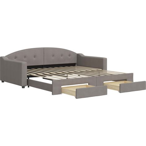 Maison Exclusive - Tagesbett Ausziehbar mit Schubladen Taupe 100x