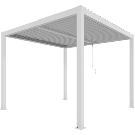 Pergola Autoportante Thermolaquée Blanc 3 X 3 M manuelle (1/2)