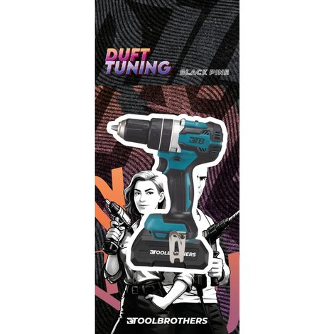 Toolbrothers Duftbaum - POWER PETROL AKKUSCHRAUBER Design - Duft BLACK PINE - hölzerne und frische Duftnoten