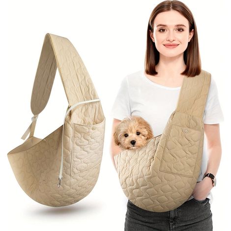 Leichte Robuste Nylon-Haustier-Tragetasche, QuikFind-kompatibel für Hunde & Katzen, Kreuzgurt-Rucksack