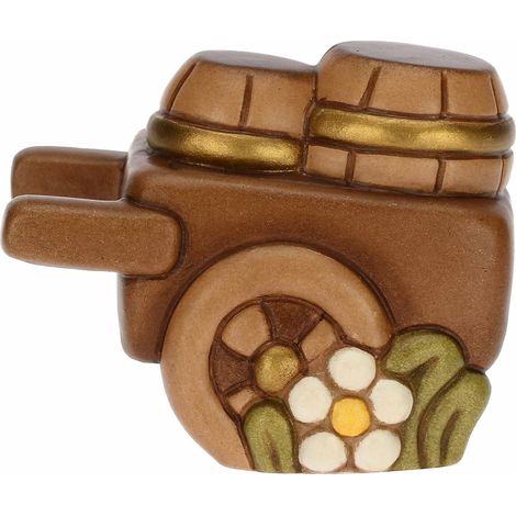 THUN - Carretto di Barili in Ceramica Decorata a Mano, Linea Presepe Classico, Decorazioni Natale Casa, 6.3x5.1x5.9 cm h (1/5)