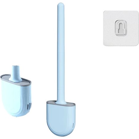 Cepillo para inodoro, mango ergonómico, diseño higiénico, estilo 2 azul (1/2)