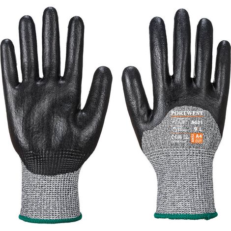 Gants Mousse nitrile anticoupure enduit 3/4 Noir M - Taille 8