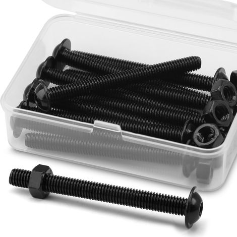 M8 x 70mm Vis Boulons et écrous à Tête Creuse Kit 304 Acier Inoxydable Oxyde Noir, Vis à Tête Cylindrique, Boulons à Bride, Vis à Bride (1/5)
