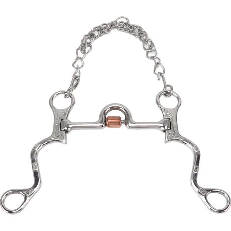 Mors de bride de 120 mm avec chaînette, en acier inoxydable, pour l'entraînement équestre