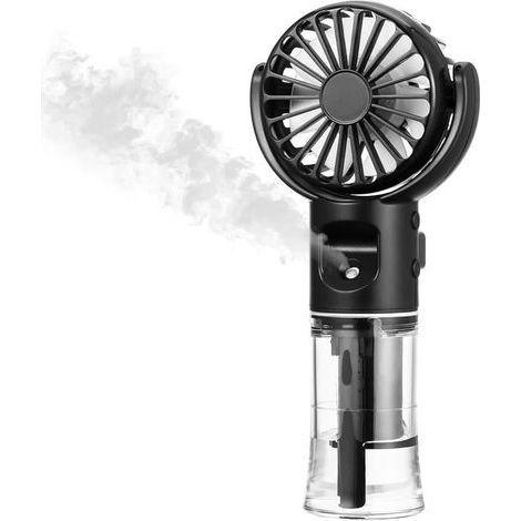 (Noir)Ventilateur Brumisateur Portable,Mini Ventilateur Portable Rechargeable,Ventilateur Portable à 4 Vitesses,USB Ventilo (1/5)