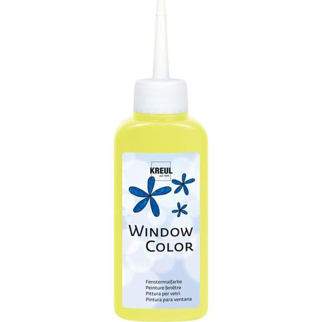 Window Color Jaune Vif 80 ML, Peinture pour fenêtres à Base d'eau, avec Surface structurée, pour Verre, miroirs, carrelages et Autres Surfaces Lisses (1/5)