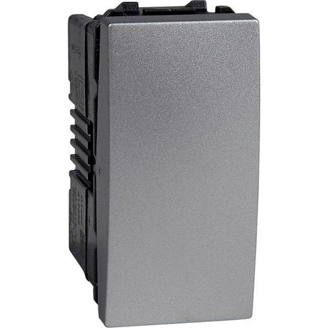 Interrupteur va-et-vient Unica 16A bornes à vis 1 module aluminium (MGU3.163.30)