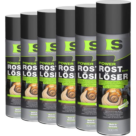 Spraytive 6x 500ml Power Rostlöser MoS₂ – Kriechöl mit Festschmierstoff – Rostentferner, hochkriechend & korrosionsschützend (1/5)