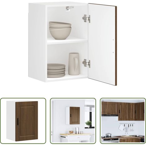 Wandregal -  Küchen-Hängeschrank Porto Braun Eichen-Optik Holzwerkstoff (1/5)