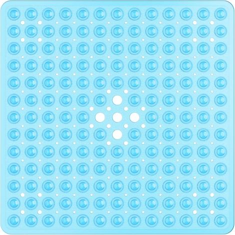 Tapis de douche carré antidérapant et anti-moisissure - 53 x 53 cm, avec ventouses et trous d'évacuation (1/5)