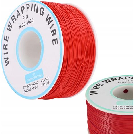 Cavo Kynar AWG 0.24mm Rosso 200m – Alta Qualità e Durata  Ø 0,25 mm, Isolamento Ø 0,60 mm  Ideale per Elettronica e Progetti Grandi