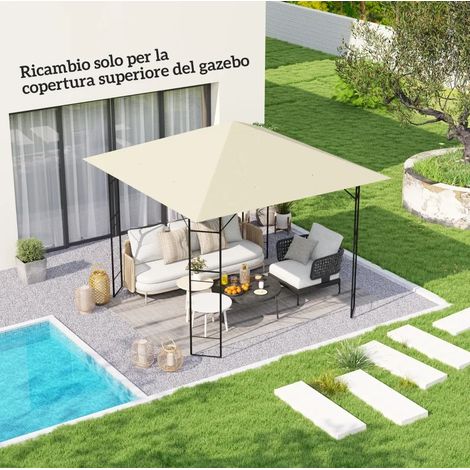 Telo di ricambio per gazebo 3x3 m in Oxford 600D avorio FloraGrace (1/5)