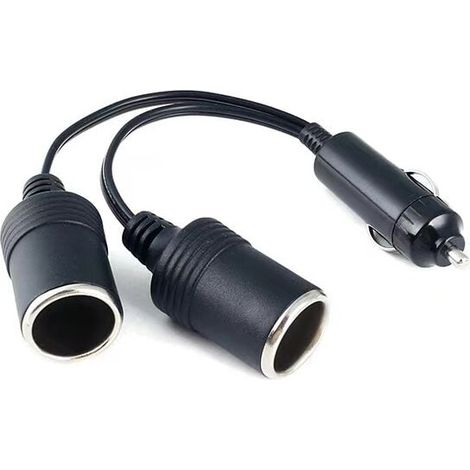 Allume Cigare Voiture Double, Prise Allume Cigare 12 Volts Chargeur de Voiture Fiche Mâle à 2 Voies Prise de Cigarette Rallonge Câble de Câble (1/5)