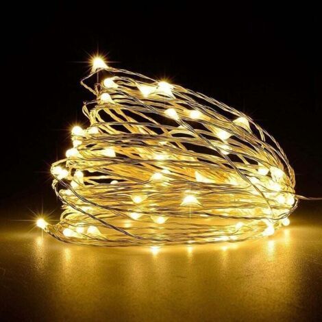 LED String Lights, [1 Pcs] Battery Operated Fairy Lights with 5M 50 Warm White LEDs on Silver Wire for Bedroom, Party, Wedding(Warm White) (1/4)